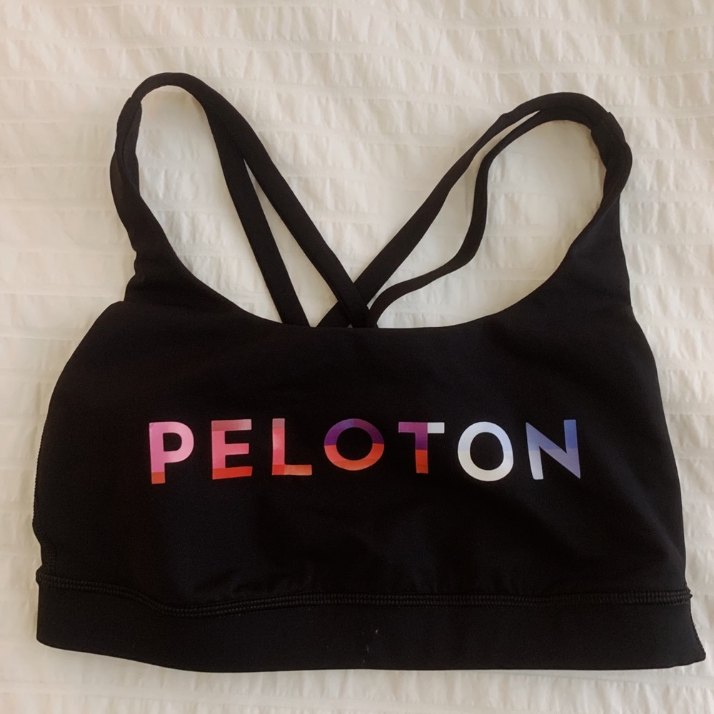 lululemon athletica Black Sports Bra with Multicolor Logo